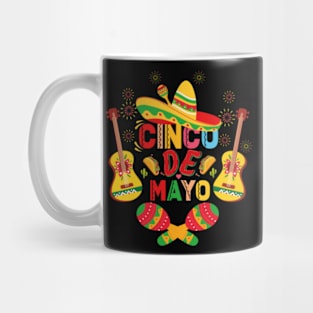 Cinco De Mayo Mexican Guitar Cactus for Men Women Boys Girls Mug